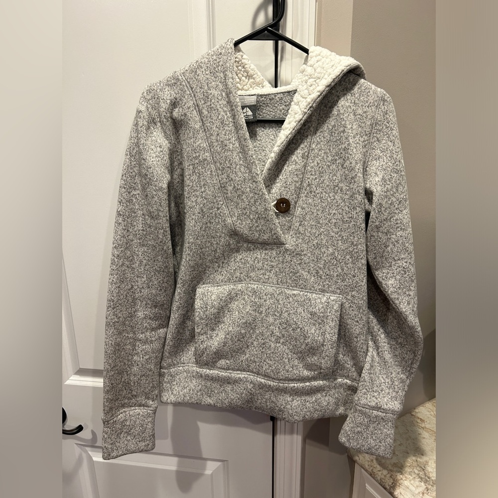 Nike ACG Women’s Hoodie Grey Sherpa Pullover Size Medium